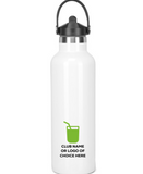 Vacuum Sports Water Bottle With Flip-Up Straw