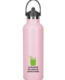 Vacuum Sports Water Bottle With Flip-Up Straw