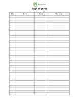 Nutrition Club: Sign In Sheets (Pack of 200)