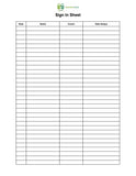 Nutrition Club: Sign In Sheets (Pack of 200)